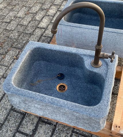 Lavello lavandino per cucina in pietra granito diorite 50cm - Foto 8