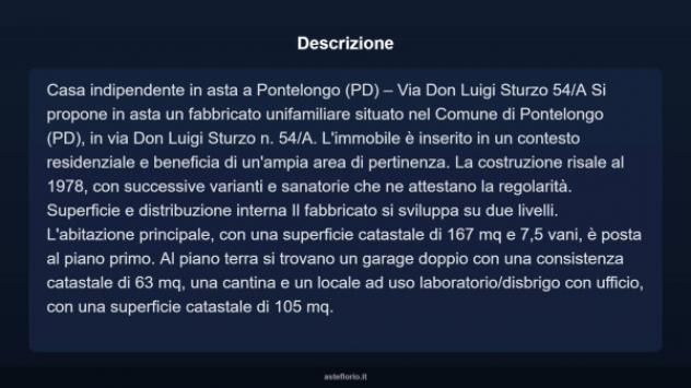 Immobile in asta di 167 m², box auto doppio in vendita a Pontelongo - Foto 4