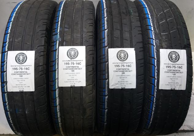 4 GOMME 195 75 16C CONTINENTAL A64953