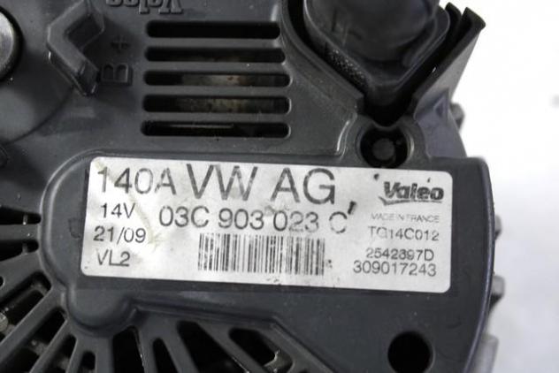 03C903023C ALTERNATORE SEAT LEON FR 1.4 B 92KW 6M 5P (2009) RICAMBIO USATO - Foto 2