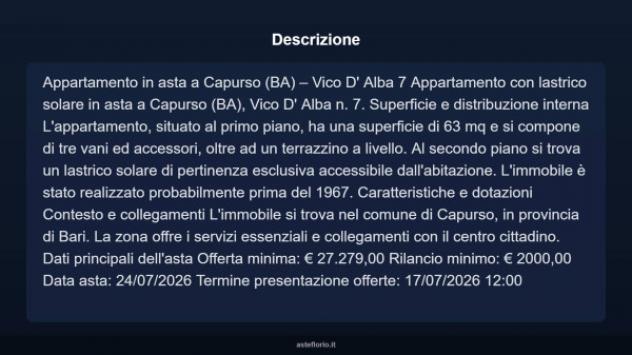 Immobile in asta di 63 m² in vendita a Capurso - Foto 3