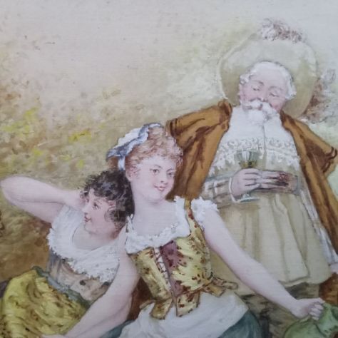 Dipinto dell'800 di alta qualità ,scena romantica. - Foto 9