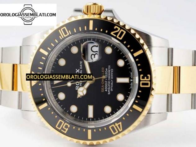 Replica rolex SEA-DWELLER 126603 QUADRANTE NERO BEST EDITION 1:1 SU BRACCIALE SS/YG 3235 - Foto 8