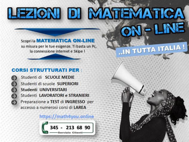 CORSI DI MATEMATICA ON-LINE ..IN TUTTA ITALIA !