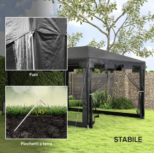 Gazebo da Giardino Outsunny 3x4m con Zanzariera - NUOVO IN SCATOLA - Foto 2