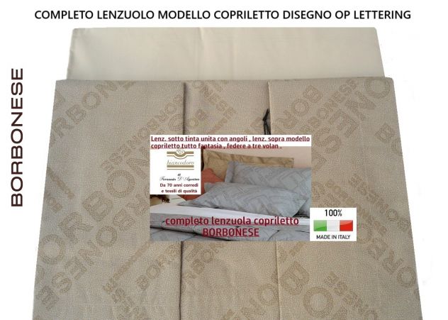 Lenzuola complete BORBONESE matrimoniali diversi modelli - Foto 9