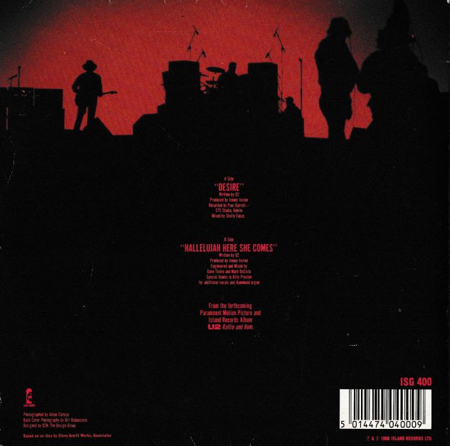 U2 - Desire / Hallelujah Here She Comes - '7 / 45 giri 1988 Gatefold U.K - Foto 2