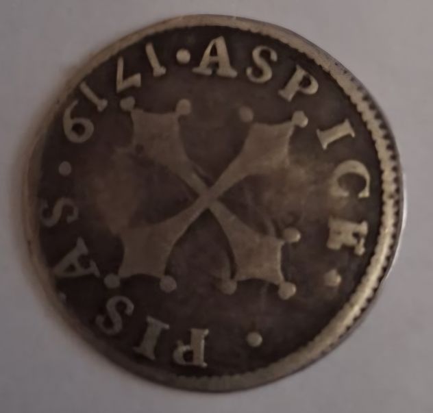 Mezzo Giulio (o Grosso) della città di Pisa 1719. - Foto 3