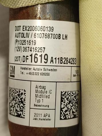 AIRBAG A TENDINA LATO SINISTRO OPEL Astra J 2° Serie 13251619 (11) - Foto 2