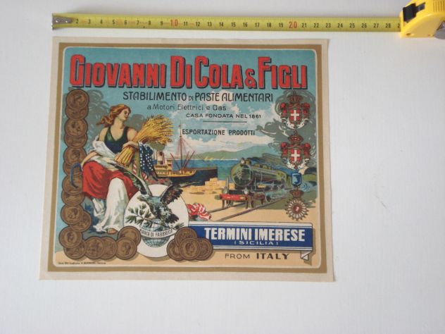 etichetta pubblicitaria alimenti pasta di cola vintage antica anni 800 nuova - Foto 5