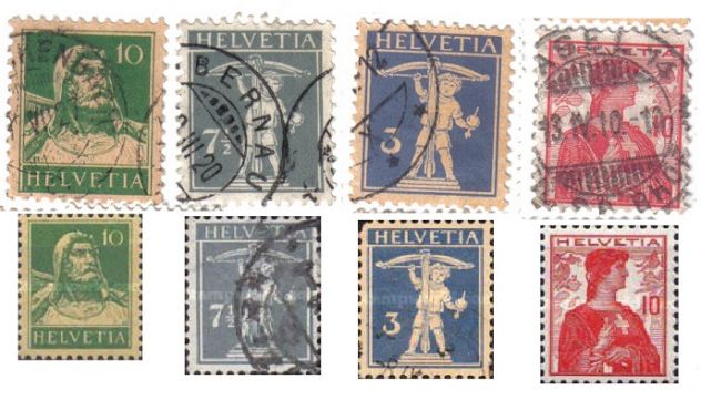 A152 - RARA VARITA' DI FRANCOBOLLI SVIZZERA