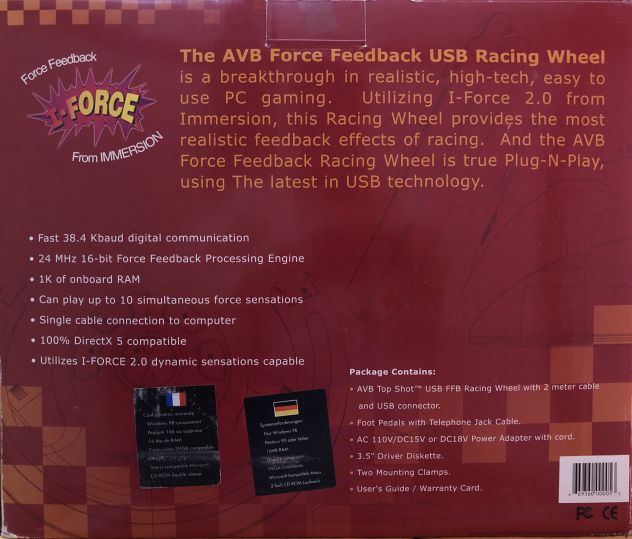 AVB Force Feedback USB Racing Wheel - Foto 3