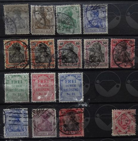 GERMANIA 1869-1919 Lotto di 51+3 francobolli - Foto 2