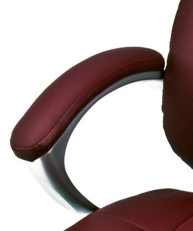 POLTRONA UFFICIO ERGONOMICA GIREVOLE IN ECOPELLE BORDEAUX - DIREZIONALE MODELLO ROGER - NUOVA - Foto 3