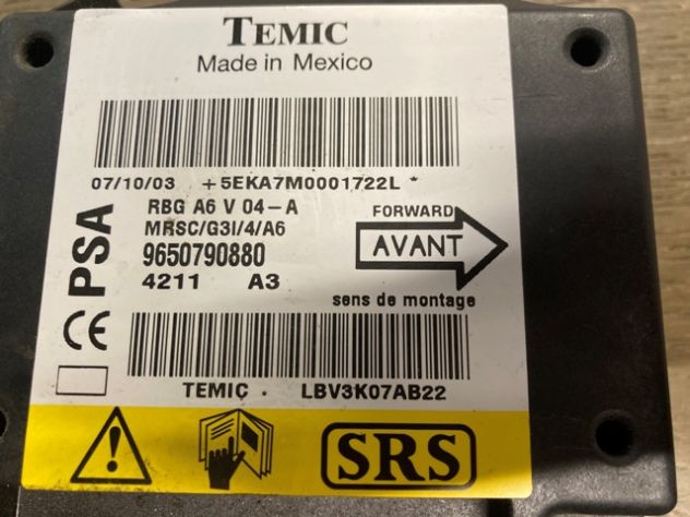Centralina airbag Citroen C2 del 2005 (9650790880) - Foto 2