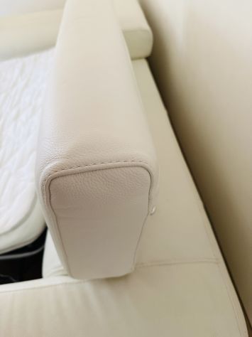 Divano letto matrimoniale in vera pelle bianca - Foto 6