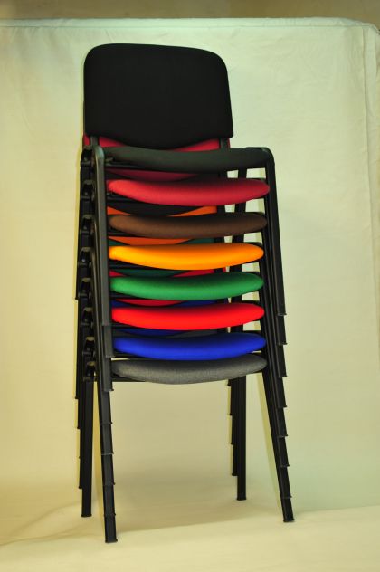 Sedia da Ufficio per Conferenza TESSUTO NERO Ergonomica Convegni Chiesa Scuola - Foto 3