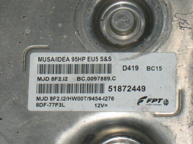51872449 ECU LANCIA IDEA MUSA 95HP 51872449 HW00T MJD8F2.I2 MJD 8F2.I2 - Foto 2