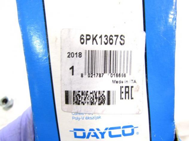 6PK1367S CINGHIA SERVIZI POLY-V DAYCO OPEL ASTRA STATION WAGON 1.9 CDTI 74 KW RICAMBIO NUOVO - Foto 2