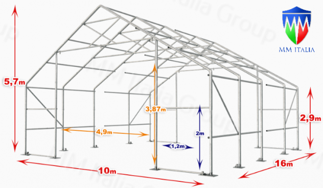 COPERTURE PER MEZZI AGRICOLI INDUSTRIALI IN PVC 10 X 16 X 5,7 POTENZA BASILICATA - Foto 5