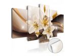 Quadro Con Fiori Bianchi Cm.100x50 O 200x100 Su Vetro Acrilico