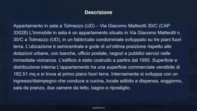 Immobile in asta di 182 m² con più di 5 locali e box auto in vendita a Tolmezzo - Foto 4