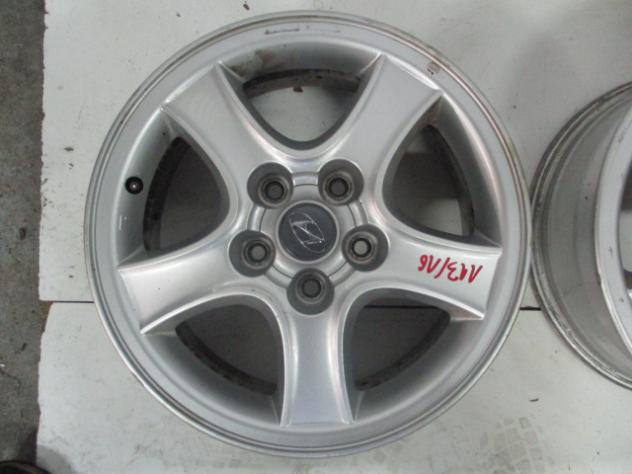 SET 4 CERCHI IN LEGA 6.5JX16 ET 46 HYUNDAI SANTAFE 2.0 D 4X4 82KW 5M 5P (2002) RICAMBIO USATO SECONDO TERZO CERCHIO CON STEMMA ROVINATO - Foto 5