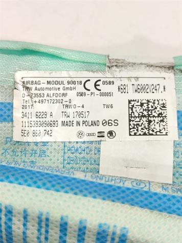 AIRBAG A TENDINA LATERALE PASSEGGERO SKODA Octavia S.Wagon 5° Serie (5E5) 5E0880742 CPW (1620) - Foto 2