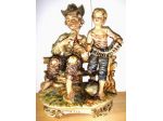 Capodimonte-Suonatori-porcellana dipinta a mano-h 35x25-