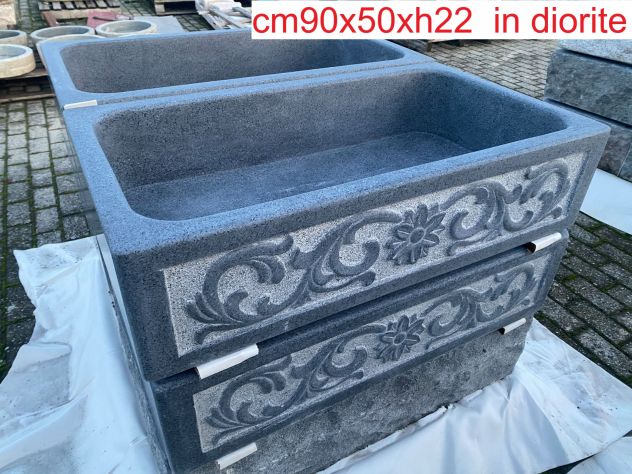 Lavello lavandino per cucina in pietra granito 70/80/90cm - Foto 9