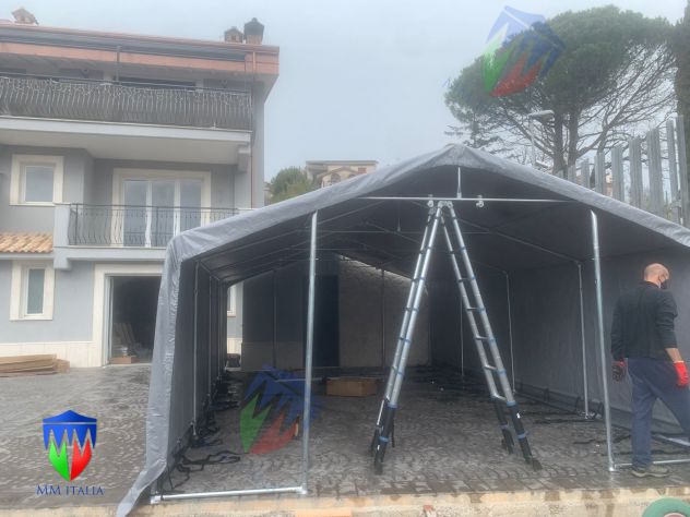 Box Auto Rimessaggio movibile 4 x 8 x 2,0/3,15 mt. telaio acciaio+ telo  pvc 600 - Foto 6
