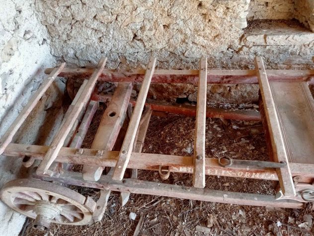 Carro agricolo antico in legno - Foto 8