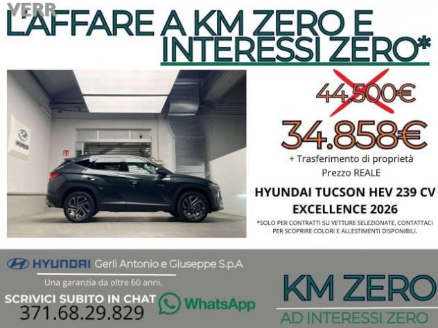 HYUNDAI Tucson 1.6 hev Exellence 2wd auto-KM ZERO PREZZO REALE, S rif. 23886258 - Foto 2