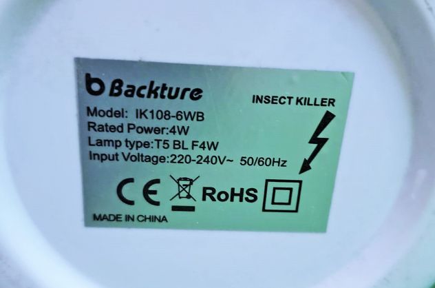 Zanzariera Elettrica BACKTURE - Lampada Antizanzare UV - Foto 2