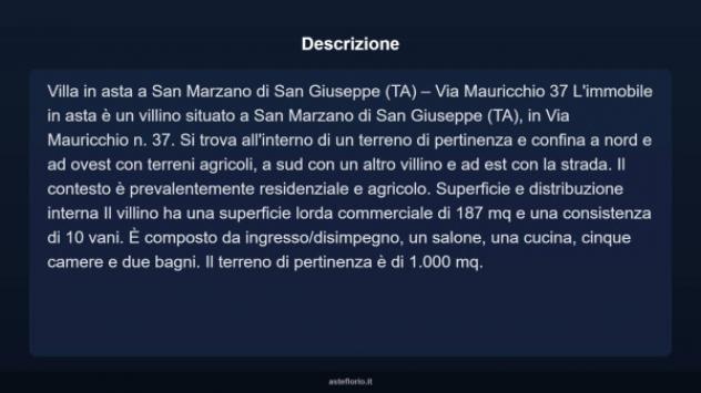 Immobile in asta di 187 m² con più di 5 locali in vendita a San Marzano di San Giuseppe - Foto 3