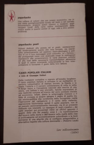 canti popolari italiani, Giuseppe Vettori, 1^ Ed. Newton Compton editori 1974. - Foto 3