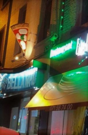 Insegna per pizzeria in vetroresina (fiberglass pizza), tridimensionale, a vela. - Foto 8