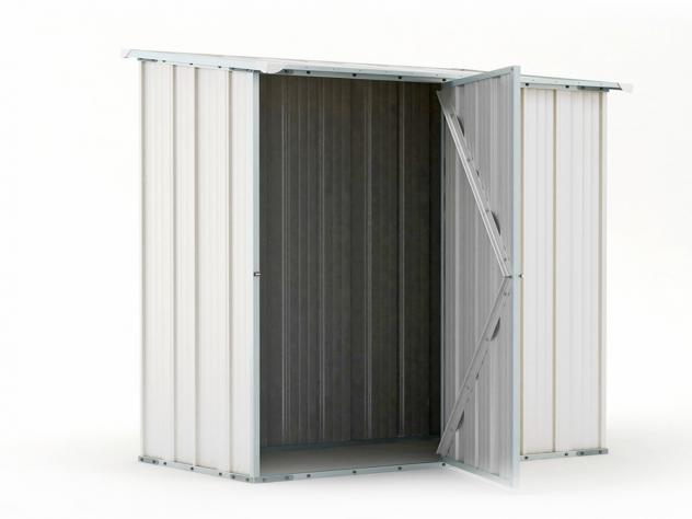 Box in Acciaio Zincato Casetta da Giardino in Lamiera 1.74 x 1.00 m x h1.82 m - 43 KG – 1.74 metri quadri - BIANCO - Foto 3