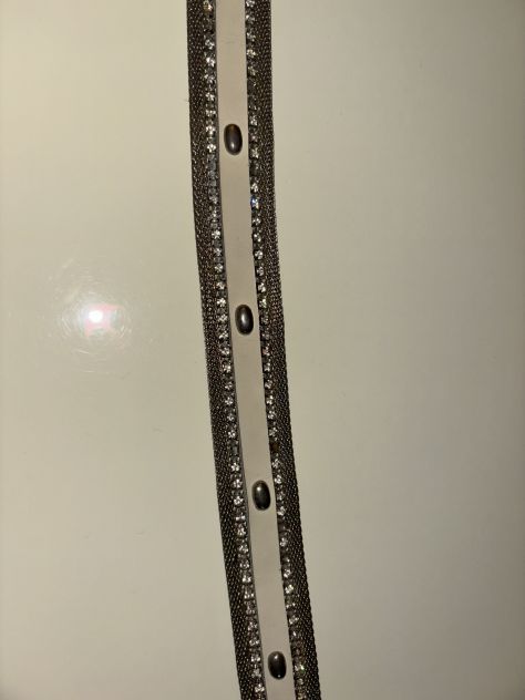 CINTURA VERO VINTAGE ANNI 80/90,DA DONNA,IN VERA PELLE E METALLO E ZIRCONI INCAS - Foto 8
