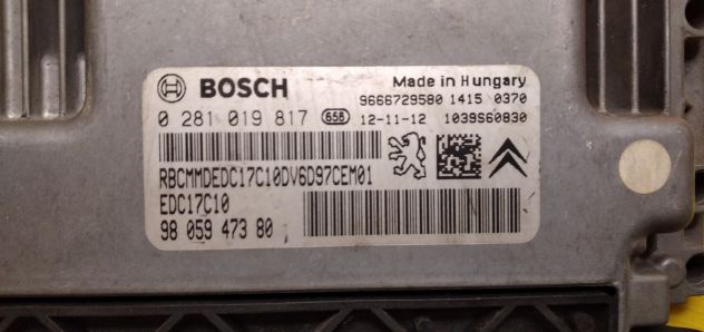 Berlingo Partner 1.6HDI ECU EDC17C10 0281019817 9805947380 - Foto 5