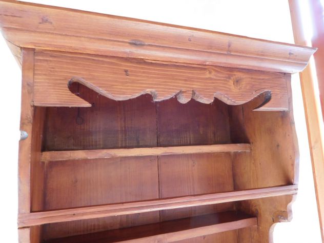 Credenzina antica tirolese in legno massello scolpito a mano - Foto 2