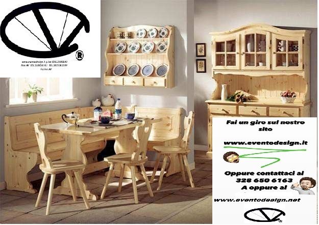 Soggiorno o taverna Completo in legno massello di pino