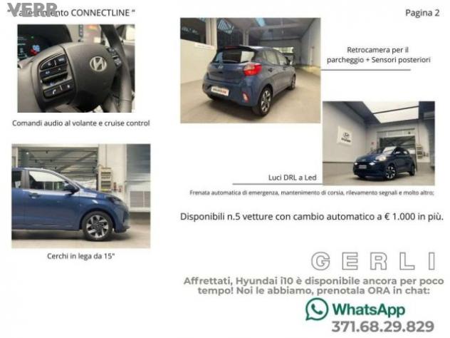 HYUNDAI i10 i10 1.0 mpi Connectline 63cv KM ZERO PREZZO VERO rif. 23817444 - Foto 2