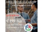 Auditor/Lead Auditor Sistemi di Gestione Qualità ISO 9001 (40 ore online e CFP)