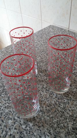 SET DI BICCHIERI DA BIBITA CON CESTINO ROSSO - Foto 4