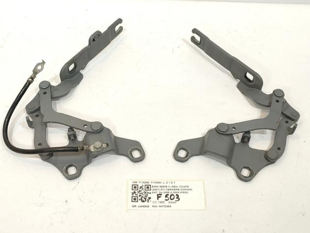 CERNIERE COFANO ANTERIORE DX E SX BMW Serie 3 E92 Coupé 7115263 7115264 N47D20A (0610)