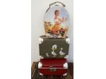 Trittico piccole valigette vintage in buono stato .