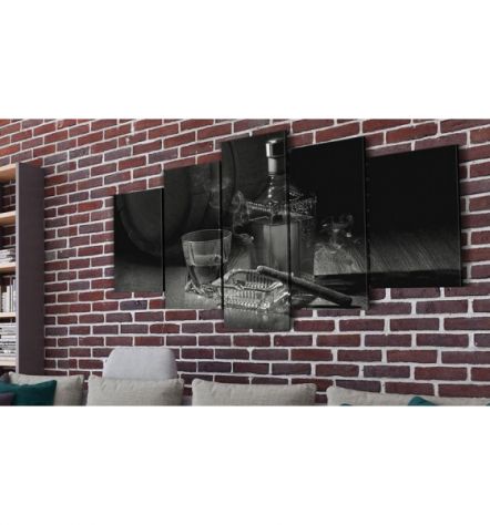 Quadro Sigaro E Whisky Cm.100x50 E 200x100 Grigio ARREDALACASA - Foto 2