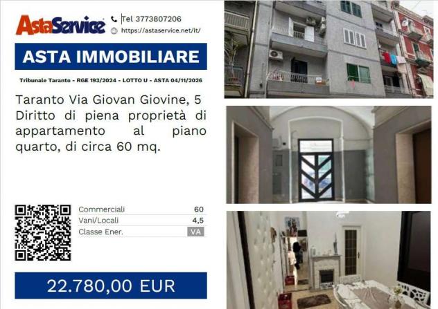 Tribunale Taranto - RGE 193/2024 - LOTTO U - Tribunale Taranto - RGE 193/2024 - LOTTO U - ASTA 04/11/2026