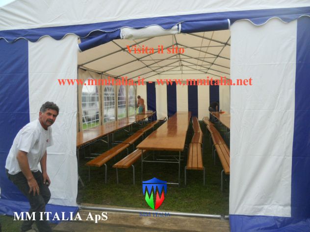Set Panche e Tavoli per esterno , Set Birreria 50/67/80 verniciatura Ignifuga